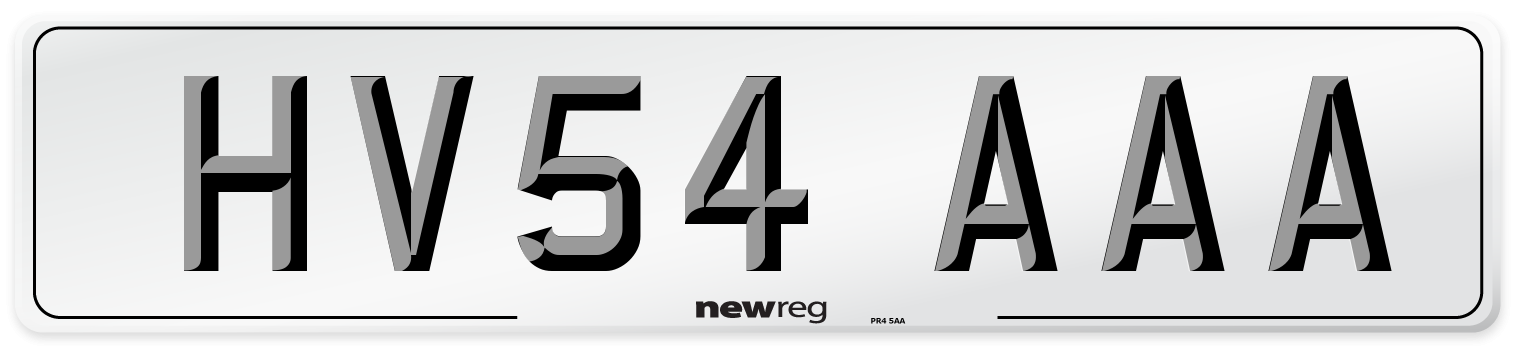 HV54 AAA Number Plate from New Reg
